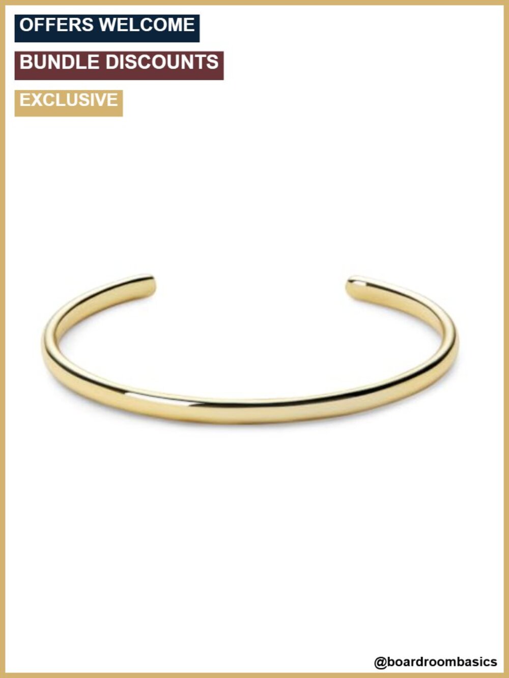 14k Gold Plated Cuff Bracelet Hypoallergenic Tarnish Free Bangle Stackable